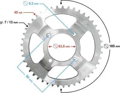 Produktbild von Hinteres Kettenrad 45/428