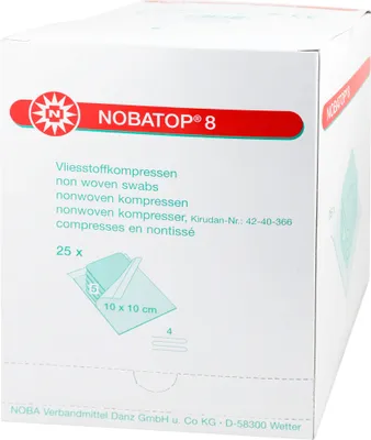 Obrázok produktu pre Nobatop 8 kompresy 10x10 cm sterilné 25X5 ks