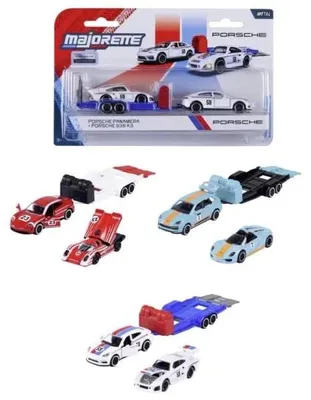 Produktbild von Majorette Porsche Deluxe Trailer, Fahrzeug-Set, 3 Jahr(e), Metall, Mehrfarbig