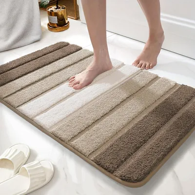 Productafbeelding van Badmat van microvezel, super absorberend, antislip, 60x120 cm, kleur: champagne