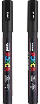 Produktbild von Farbmarker Kunststifte - 0,9–1,3 mm Spitze - schwarze Tinte - 2 Stück