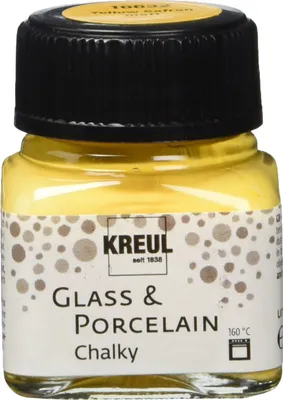 Produktbild von KREUL Glas- und Porzellanfarbe Chalky Yellow Safran 20 ml im Glas