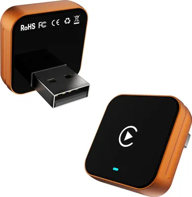 Productafbeelding van INF Draadloze CarPlay Adapter - Oranje: Bekabeld naar Draadloos, Slimme Auto Connectiviteit