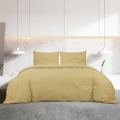 Produktbild von Monderne Bettwäsche-Set - Bettwäschegarnitur/Bettbezug-Set - Schlafzimmer - Taupe 135x200cm - Baumwolle - Bettwäschen DE8061