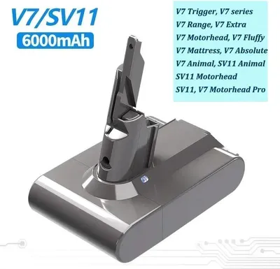 Produktbild von Ersatzakku - Akku für V7 Staubsauger - 6000 mAh Li-Ion - kompatibel mit DC58 DC59 DC61 DC74 SV06 SV04 SV03