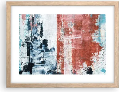 Produktbild von Gerahmtes Poster - Rahmen in heller Eiche - Abstraktion Marine Rot - 40x30 cm - Wand Bild - Wanddeko - Wandbilder - Kunstposter - Wandposter - Bilderrahmen - Bilder - Kunstdruck - P2NAA40x30-4883
