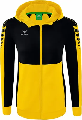 Produktbild von Erima Six Wings Trainingsjacke mit Kapuze Gelb/Schwarz - 42