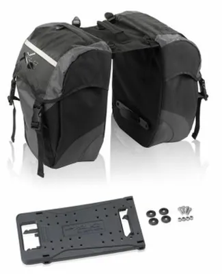 Produktbild von XLC BA-S63 carry more Doppelpacktasche für Systemgepäckträger, 2 x 15 L, schwarz/anthrazit