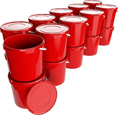 Produktbild von Eimer mit Deckel 10 L | Vorratseimer | Lebensmittelecht Rot | PP | 50 Stück