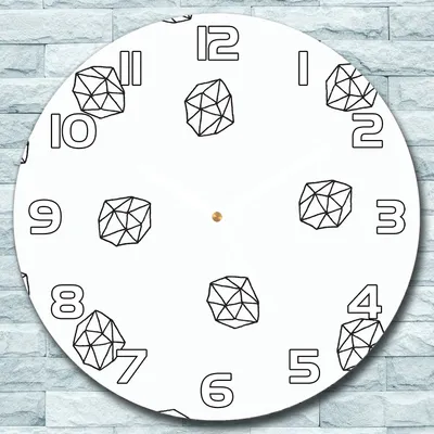 Produktbild von Wanduhr aus Glas Rund fi 30 Polygonale Formen Quarz Deko Wohnzimmer Büro