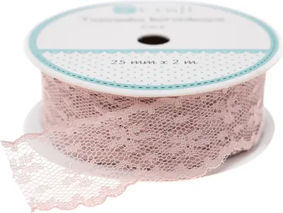 Produktbild von DPCRAFT - Spitzenband - Spitze in Puderrosa 2,5 cm x 2 m
