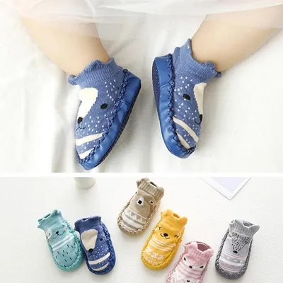Produktbild von Babysocken mit Gummipunkten Sohlen Rutschfeste weiche Sohle Niedliche Cartoon Bodensocken fuer Kinder Kleinkind Kleinkind