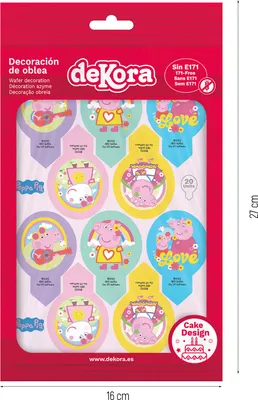 Produktbild von Peppa Pig Muffin Cupcake Aufstecker 10 Stk. - 6,5 x 4cm Oblatenpapier