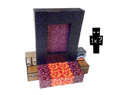 Image de Kit de construction magnétique Minecraft « Portail » - 32 pièces