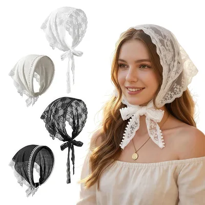 Imagen del producto de Pañuelos para el pelo para mujer, 4 unidades, con estampado floral, para atar, ideales para el verano