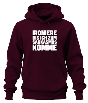Obrázek produktu pro Ironise until I become sarcastic sarcastic cheeky gift uni mikina s kapucí, Burgundy, L
