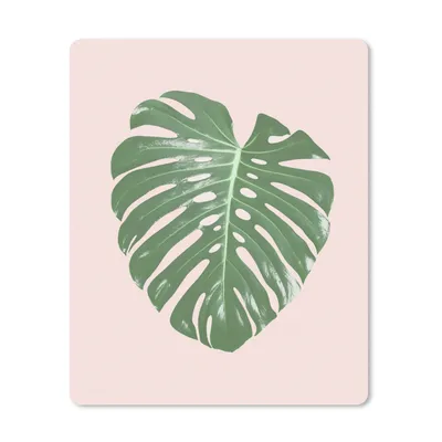 Produktbild von MuchoWow® Mauspad Mousepad Pflanze - Grün - Rosa - Natur - Blatt 19x23 cm - Mousepads - Maus Mat - Pad - Mausunterlage - Mauspads - Spielen