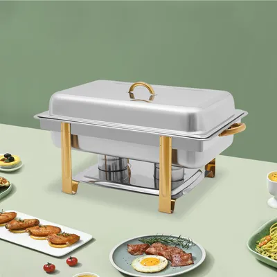 Produktbild von 9L Chafing Dish Speisenwärmer Buffets Edelstahl Warmhaltebehälter für Catering Buffet und Party