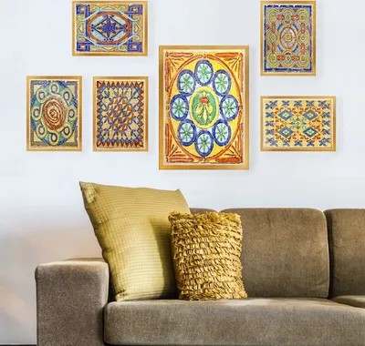 Productafbeelding van Wallity, SET_098- LUL1227, Bunt, canvasprints, 24 x 29 cm, 100% MDF (dikte: 2 cm)