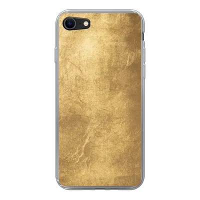 Produktbild von MuchoWow® Handyhülle Schutzhülle Hülle für iPhone SE 2020 Licht fällt auf eine goldene Wand Silikon Softcase Handy Hülle - Kartenbesitzer