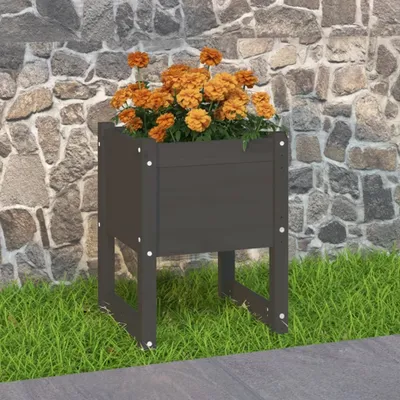 Obrázok produktu pre The Living Store Kvetináč Grey 40x40x52,5 cm z masívneho borovicového dreva