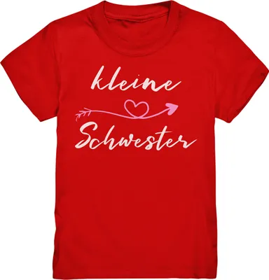 Produktbild von Kleine Schwester T-Shirt Herz Kleine Schwester Geschenk – Red / 134/146 (9-11)
