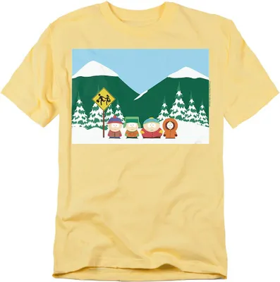 Produktbild von South Park - "Bus Stop" T-Shirt für Herren/Damen Uni TV20709 (XXL) (Bananengelb)