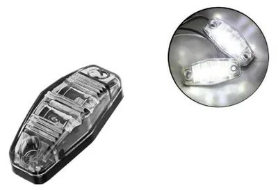 Productafbeelding van 1 witte LED-markeerlamp/contourlamp, 12 diodes - 24V - voor vrachtwagens, aanhangwagens, laadbakken/platforms