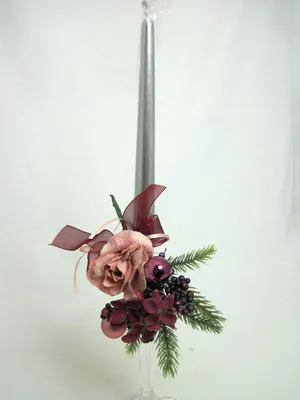 Produktbild von Stabkerze Spitzkerze Leuchterkerze Silber Metallic ca. 25cm