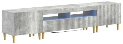 Imagen del producto de vidaXL: Mueble de TV LED de 5 piezas, color gris hormigón, fabricado en material de madera