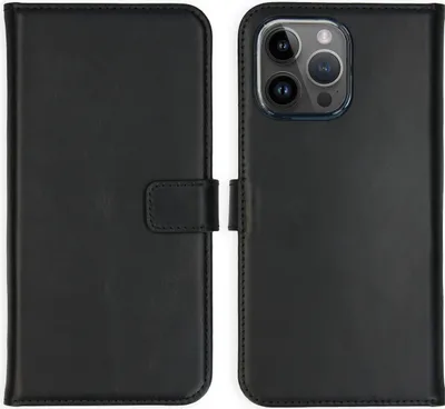 Produktbild von Selencia Echtleder Klapphülle iPhone 15 Pro Max - Schwarz