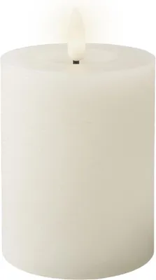 Produktbild von LED Kerze 7x11cm mit Timer Wachs Rustik Weiß / Warmweiß