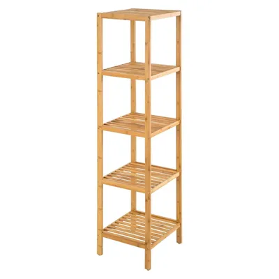 Produktbild von BEGRYF Bambusregal 5 Ebenen – Standregal 140 cm hoch, Badregal aus natürlichem Holz, offenes Regal für Bad, Küche oder Flur, 33x34 cm