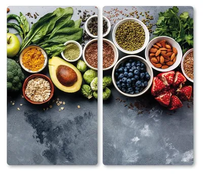 Produktbild von 2er Set Herdabdeckplatten, ESG Glas – 50x28,5cm – Multischneideplatten, Spritzschutz & Arbeitsfläche – kratzfest & hitzebeständig; HealthyKit. 3754313