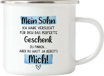 Produktbild von Sohn Geschenk Emaille Tasse Mit Spruch Kind Kinder Humor Sarkasmus Geschenkidee