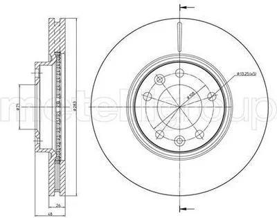Obrázek produktu pro 2x METELLI brzdový kotouč 23-0794C pasuje pro PEUGEOT 508 SW I (8E_) 407 SW (6E_)