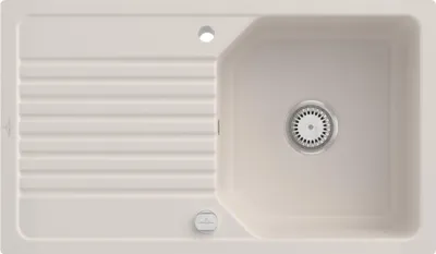Produktbild von Villeroy & Boch 33852FKR Siluet 60 S Keramikspüle Einbauspüle Unterschrankbreite ab 60 cm Ebony CeramicPlus Excenterbetätigung - inkl.