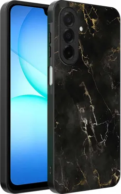 Productafbeelding van Geschikt voor:Samsung Galaxy A17 telefoonhoesje met marmerprint - TPU achterkantbeschermingZwart marmerdesign - Zwart - Smartphonica