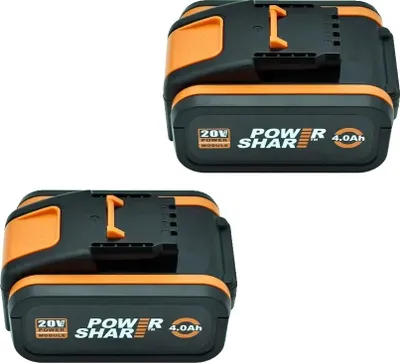 Productafbeelding van Batterij, 4000 mAh capaciteit, compatibel met verschillende Worx-modellen, 4.0Ah - 2 stuks