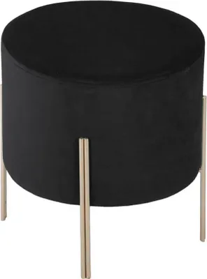 Immagine prodotto di Pouf con gambe in velluto nero e oro