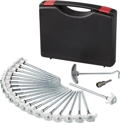 Immagine prodotto di Picchetto 20 cm in metallo avvitabile con gancio in plastica + adattatore - set da 20 pz. nel caso