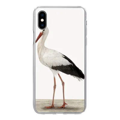 Produktbild von MuchoWow® Handyhülle Schutzhülle Hülle für iPhone Xs Storch - Vogel - Tiere - Jungen - Kinder - Mädchen Silikon Softcase Handy Hülle - Handytasche