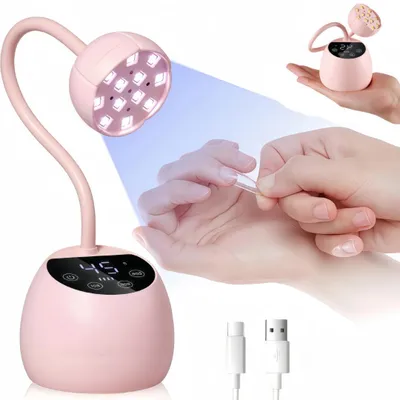 Produktbild von Nagellampe Aufladbar, USB Tragbare LED UV-Licht, 360 Grad Drehen, Auto Sensor&4 Mal, 36W Kabellos Nageltrockner zur Fixierung der Maniküre, Rosa