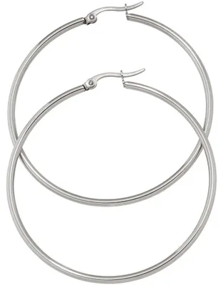 Produktbild von Paar Ohrringe Creolen 54,2mm Ohrschmuck rund Edelstahl Klappcreolen Damen