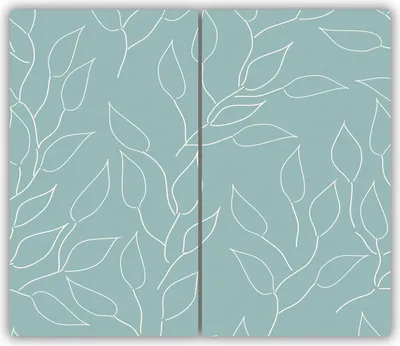 Produktbild von Tulup Glas-Herdabdeckplatte - 2x30x52cm - Glaskeramikkochfeld-Abdeckung Spritzschutz Zweiteilig Blätter Muster
