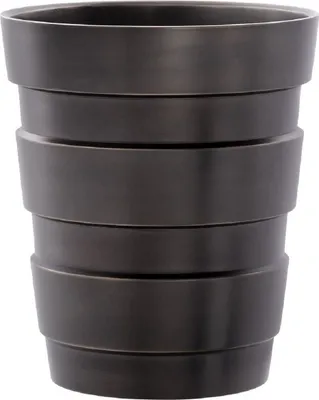 Produktbild von Casa Padrino Luxus Deko Messing Vase Bronzefarben Ø 19,5 x H. 22,5 cm - Moderne runde Blumenvase im Industrie Design - Luxus Qualität