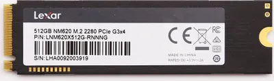 Image de Lexar NM620 M.2 2280 PCIe Gen3x4 NVMe, disque dur SSD interne de 512 Go