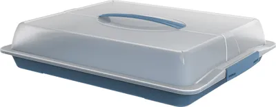 Produktbild von Rotho Kuchentransportbox mit Deckel und Griff John - Partybutler 47,5 x 39,0 x 9,8 cm - Tortenplatte mit Tragegriff - Kuchencontainer aus Kunststoff