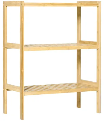 Produktbild von Regal Bambusregal 3 Regalb?den, Bambus 62 cm x 33 cm x 80 cm, Natur