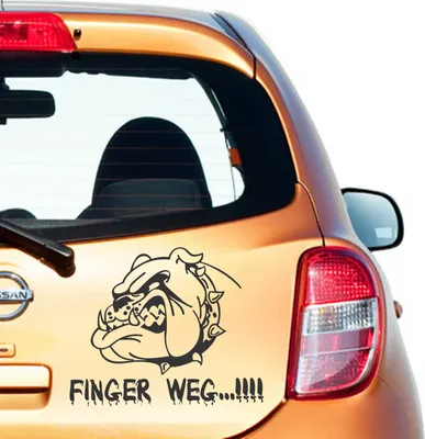 Produktbild von Aufkleber - Autoaufkleber "Finger Weg!" 60cm x 73cm schwarz - Tuning Carystyling Heckscheibe Auto